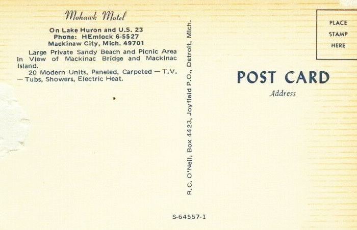 Mohawk Motel (Mohawk Motor Court) - Vintage Postcard (newer photo)